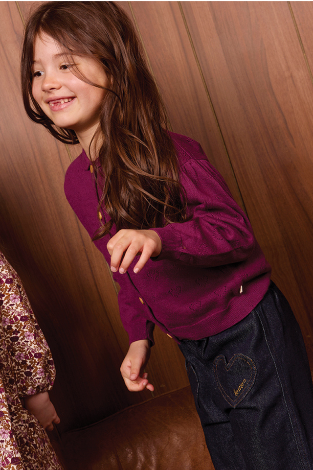 Cardigan - Lilou Purple Rain Coton Cachemire - Image principale