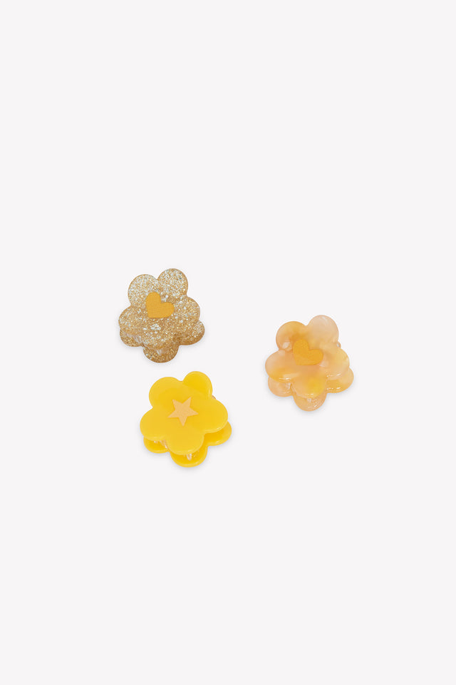 Set Barrettes - Jaune Fleurs - Image principale