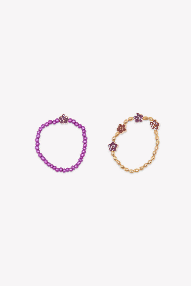 Lot de bracelets - Violet Fleurs - Image principale