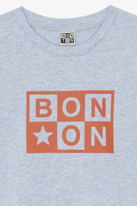 T-shirt - Tubo gris chiné logo bonton - Image principale