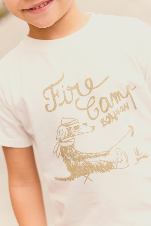 T-shirt - Tubo White hammock Print “Fire Camp” - Image principale