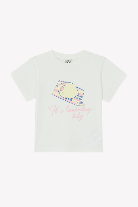 T-shirt - Tubo ecru bonton Illustration “Lemonday” - Image principale