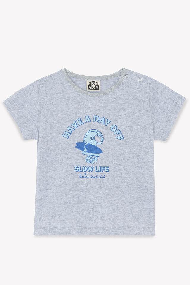 T-shirt - Tuba gris chiné illustration "Day Off" - Image principale