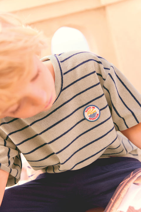 T-shirt - Livo bleu nuit rayé - Image principale