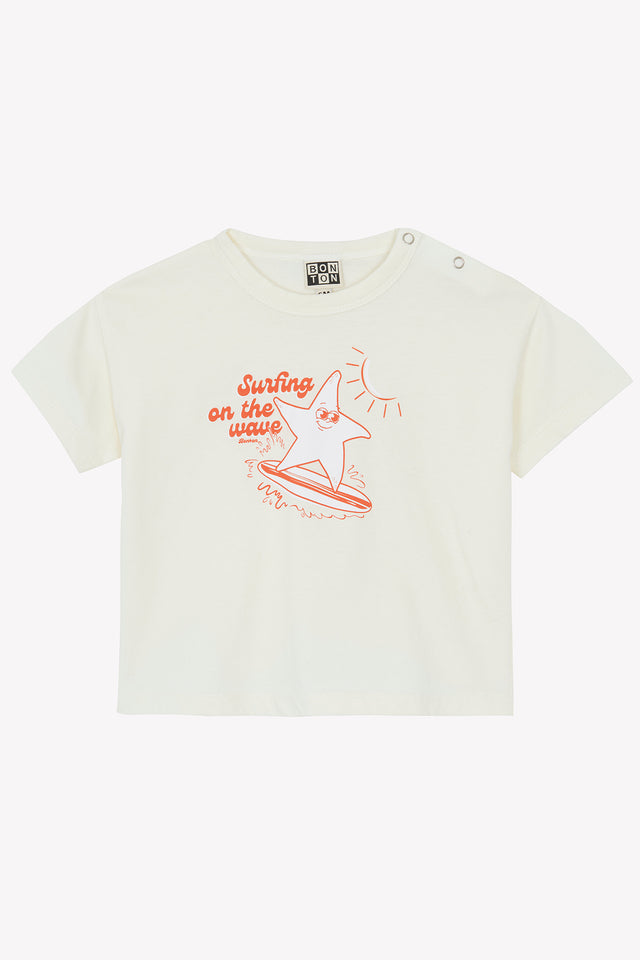 T-shirt - Livio surfing ecru bonton - Image principale