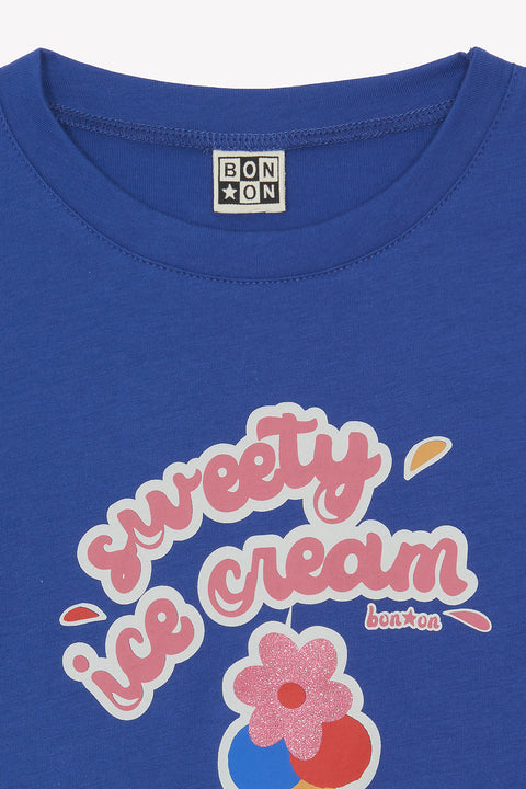 T-shirt - Lolita Blue crazy Illustration “Ice cream” - Image principale