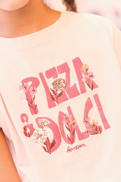 T-shirt - Lolita rose parfait illustration "Pizza Dolci" - Image principale
