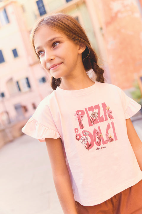 T-shirt - Lolita Pink perfect Illustration “Pizza Dolci” - Image principale