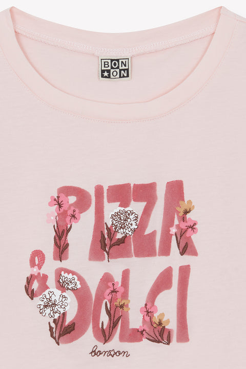 T-shirt - Lolita rose parfait illustration "Pizza Dolci" - Image principale