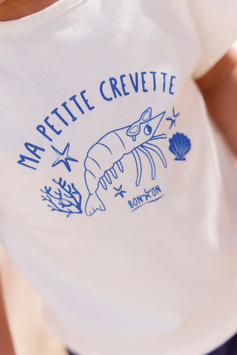 T-shirt - Ecru tuba Illustration “My little shrimp” - Image principale