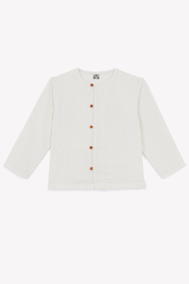 Chemise - Linde écru bonton en gaze de coton - Image principale