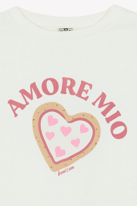 Sweat - Lys ecru bonton illustration "Amore Mio" - Image principale