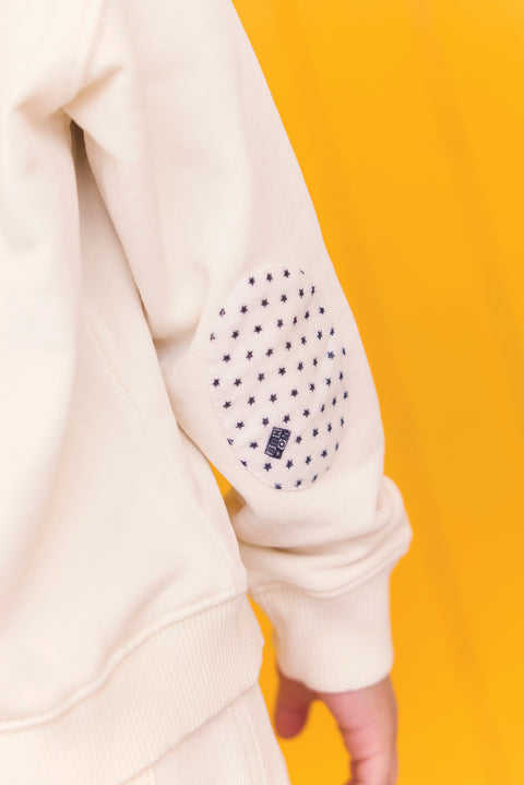 Sweatshirt - Smile ecru bonton overdyed - Image principale