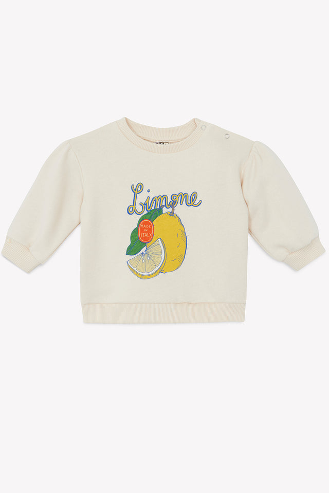 Sweat - Lys écru bonton illustration "Limone" - Image principale