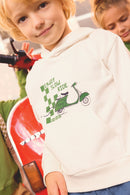 Sweat - Lennon écru bonton illustration scooter