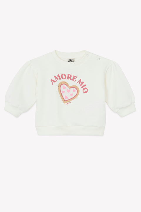 Sweat - Lys ecru bonton illustration "Amore Mio" - Image principale