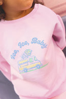Sweatshirt - Lily Pink bubble Illustration “Ice baby”