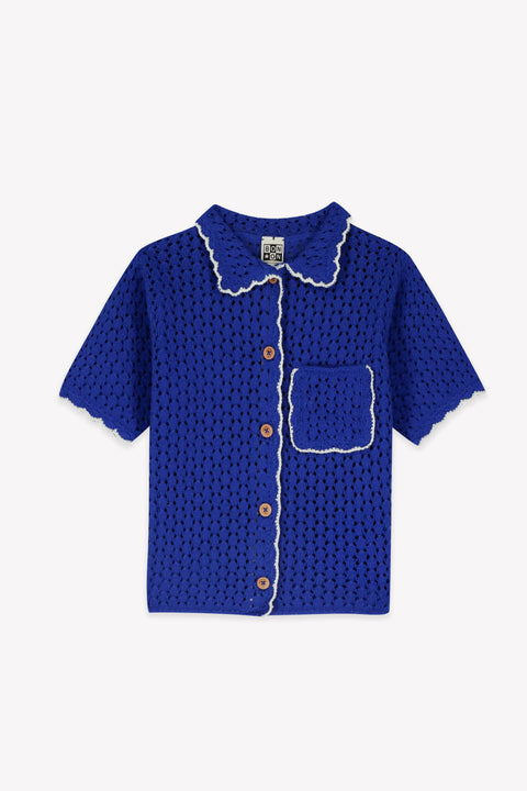 Cardigan - Lanza bleu fou en crochet - Image principale