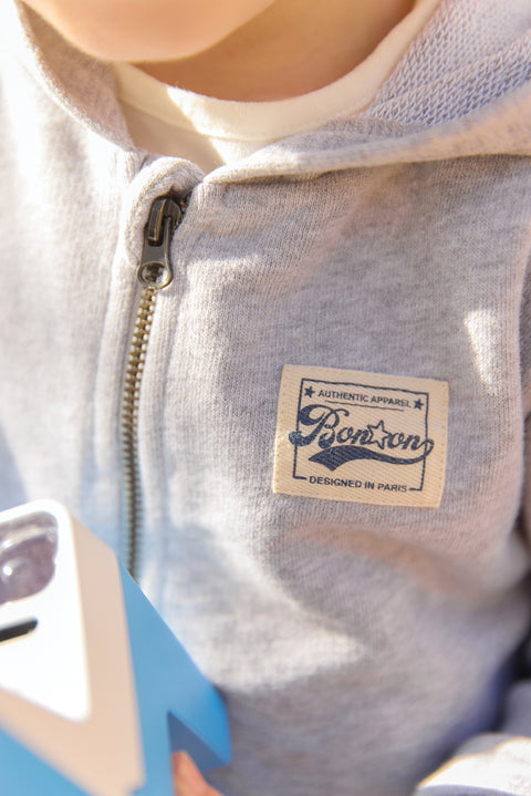 Sweat - Lu camping gris chiné zippé - Image principale