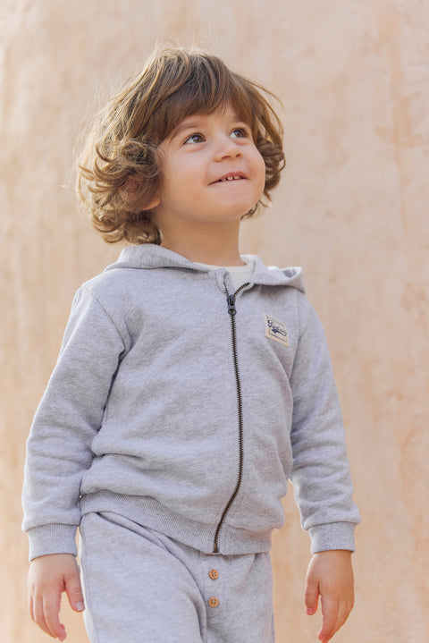 Sweatshirt - Lu campsite Grey zipped heather - Image principale