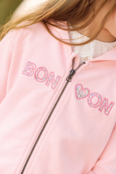 Sweat - Hoodie lisbonne rose gelato zippé - Image principale