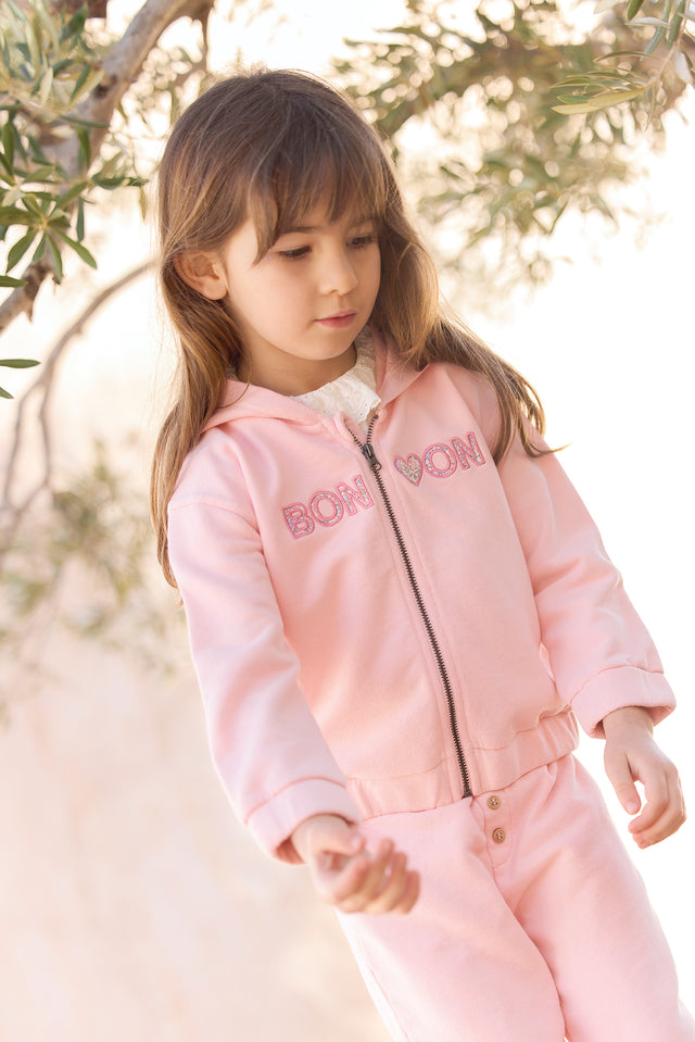 Sweat - Hoodie lisbonne rose gelato zippé - Image principale