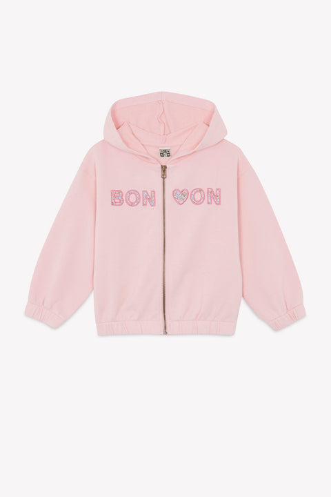 Sweat - Hoodie lisbonne rose gelato zippé - Image principale