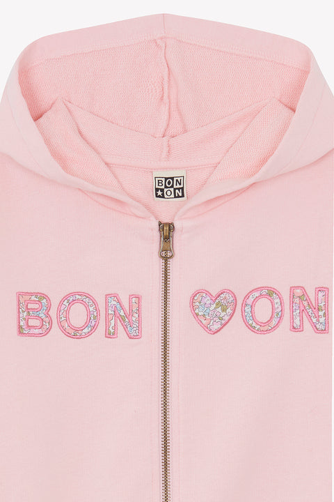 Sweat - Hoodie lisbonne rose gelato zippé - Image principale