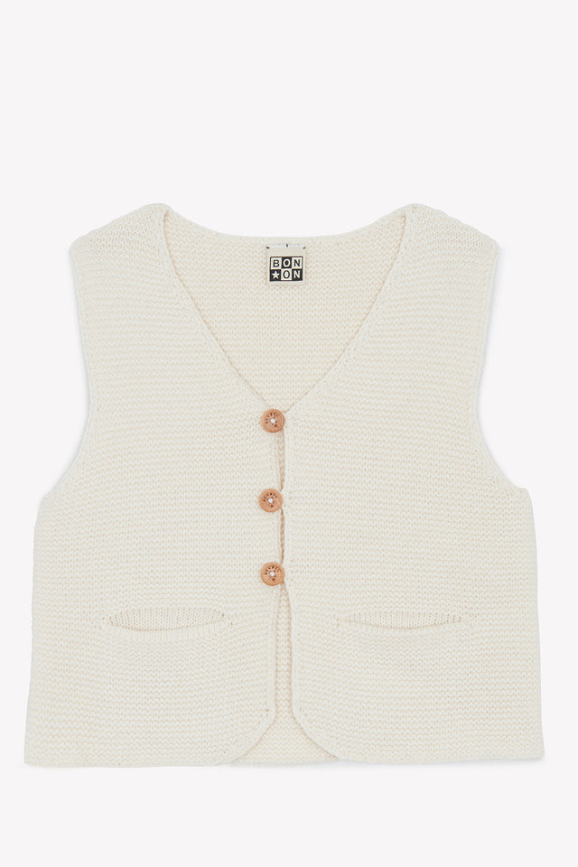Cardigan - Léon ecru bonton - Image principale