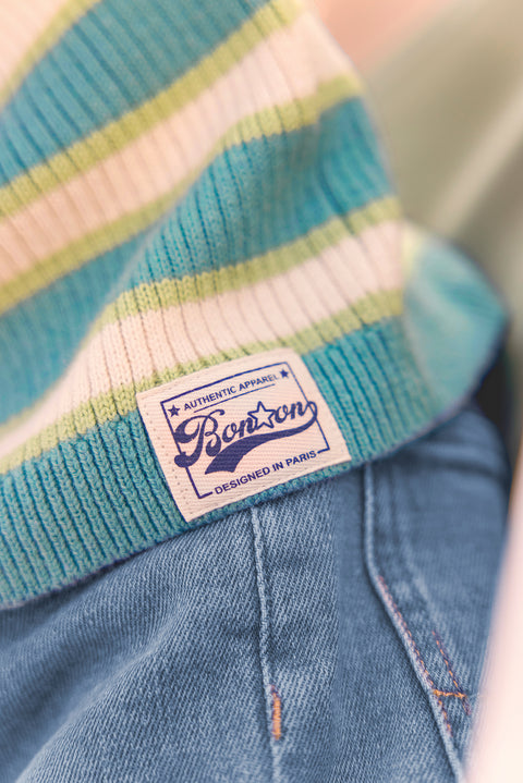 Sweater - Leonard Blue Fish striped - Image principale