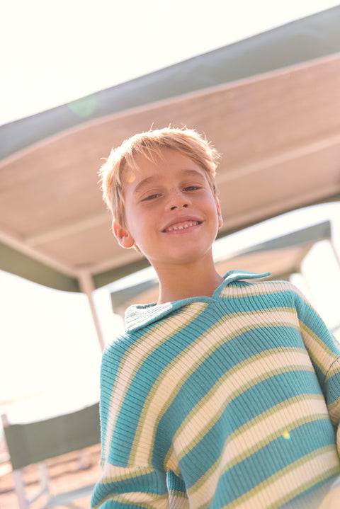 Sweater - Leonard Blue Fish striped - Image principale