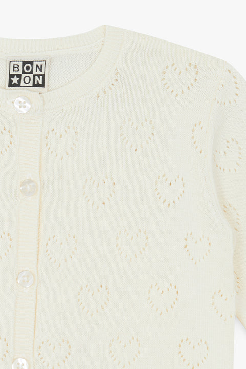 Cardigan - Lilet ajouré écru bonton - Image principale