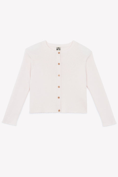 Cardigan - Lotta rose parfait en tricot côtelé - Image principale