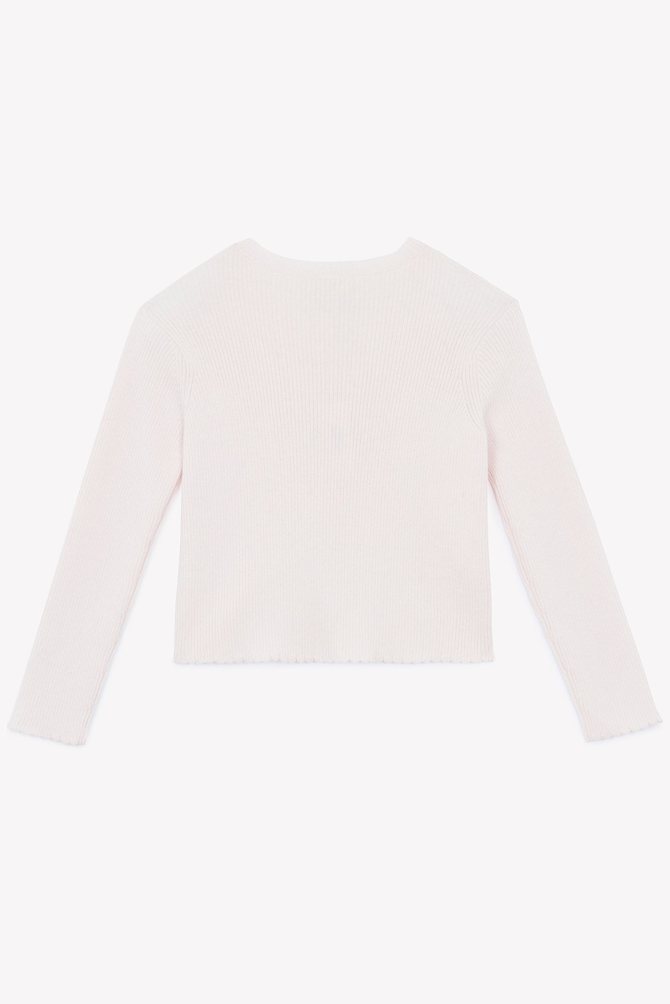 Cardigan - Lotta rose parfait en tricot côtelé