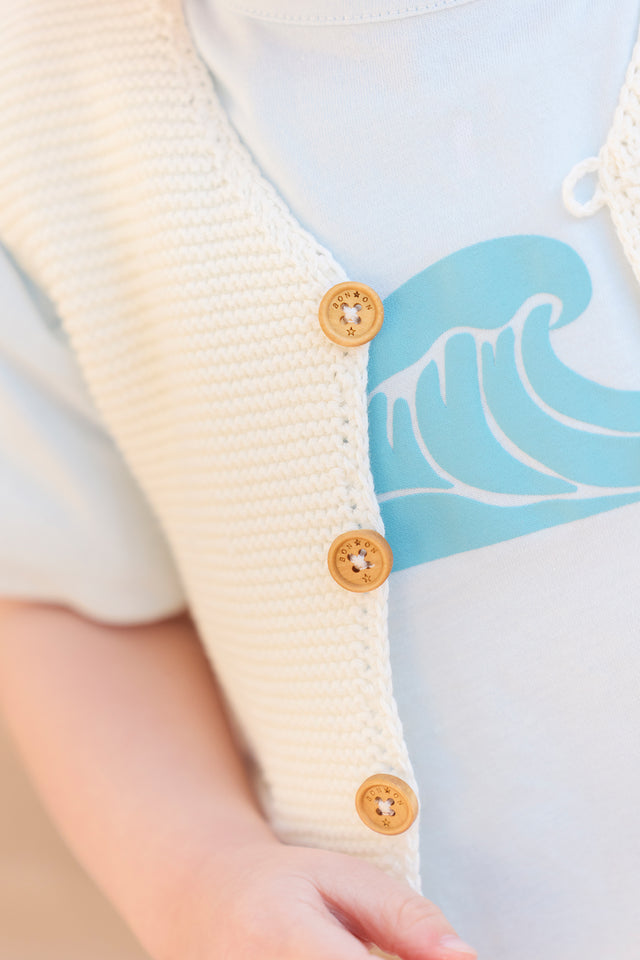 Cardigan - Léon écru bonton - Image principale