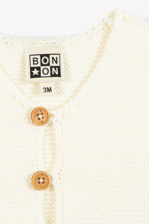 Cardigan - Léon écru bonton - Image principale