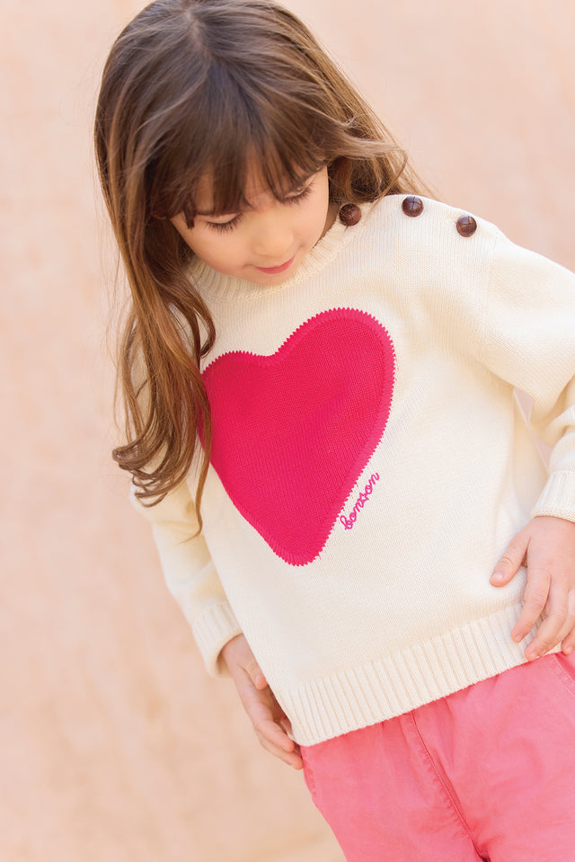 Pull - Misty coeur écru bonton - Image principale
