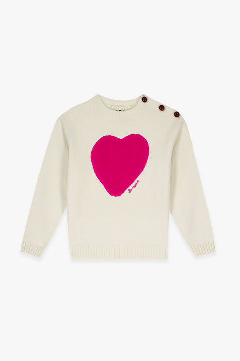 Sweater - Misty ecru bonton heart - Image principale