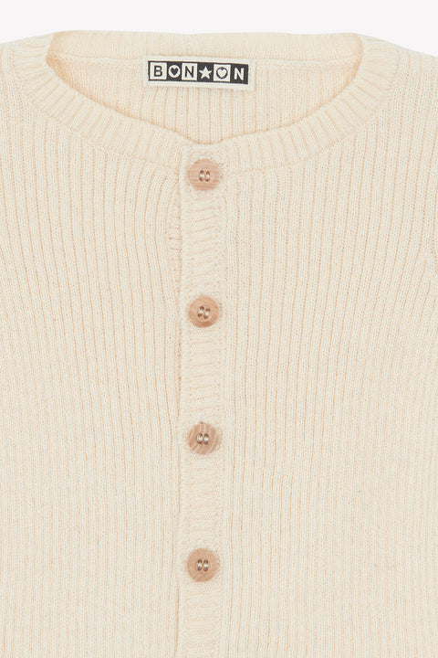 Cardigan - Bonton ecru paminot - Image principale