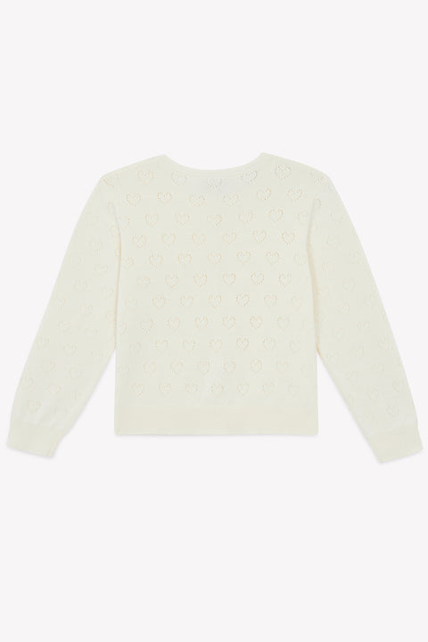 Cardigan - Lilou écru bonton ajouré - Image principale