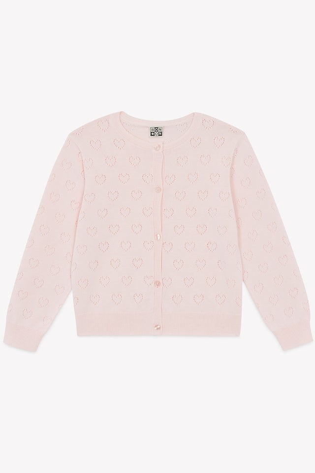 Cardigan - Lilou rose parfait ajouré - Image principale