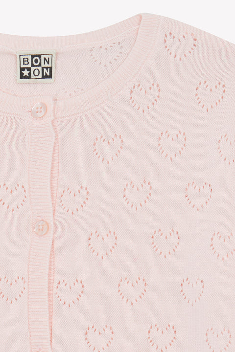 Cardigan - Lilou rose parfait ajouré - Image principale