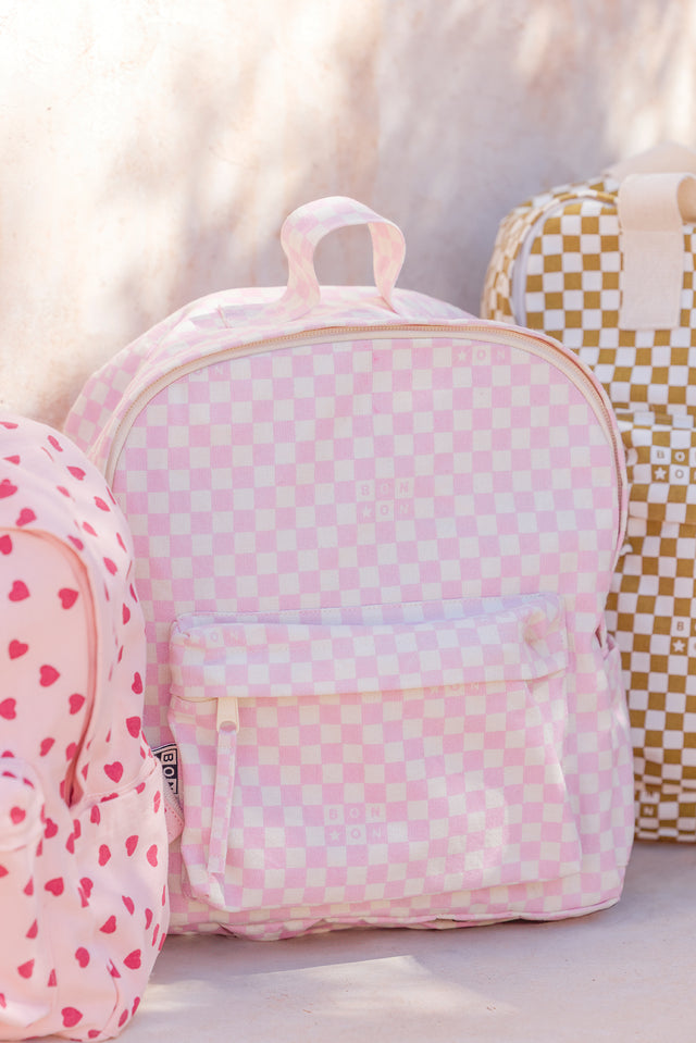 Sac à dos - Damier petit modèle rose clair - Image principale