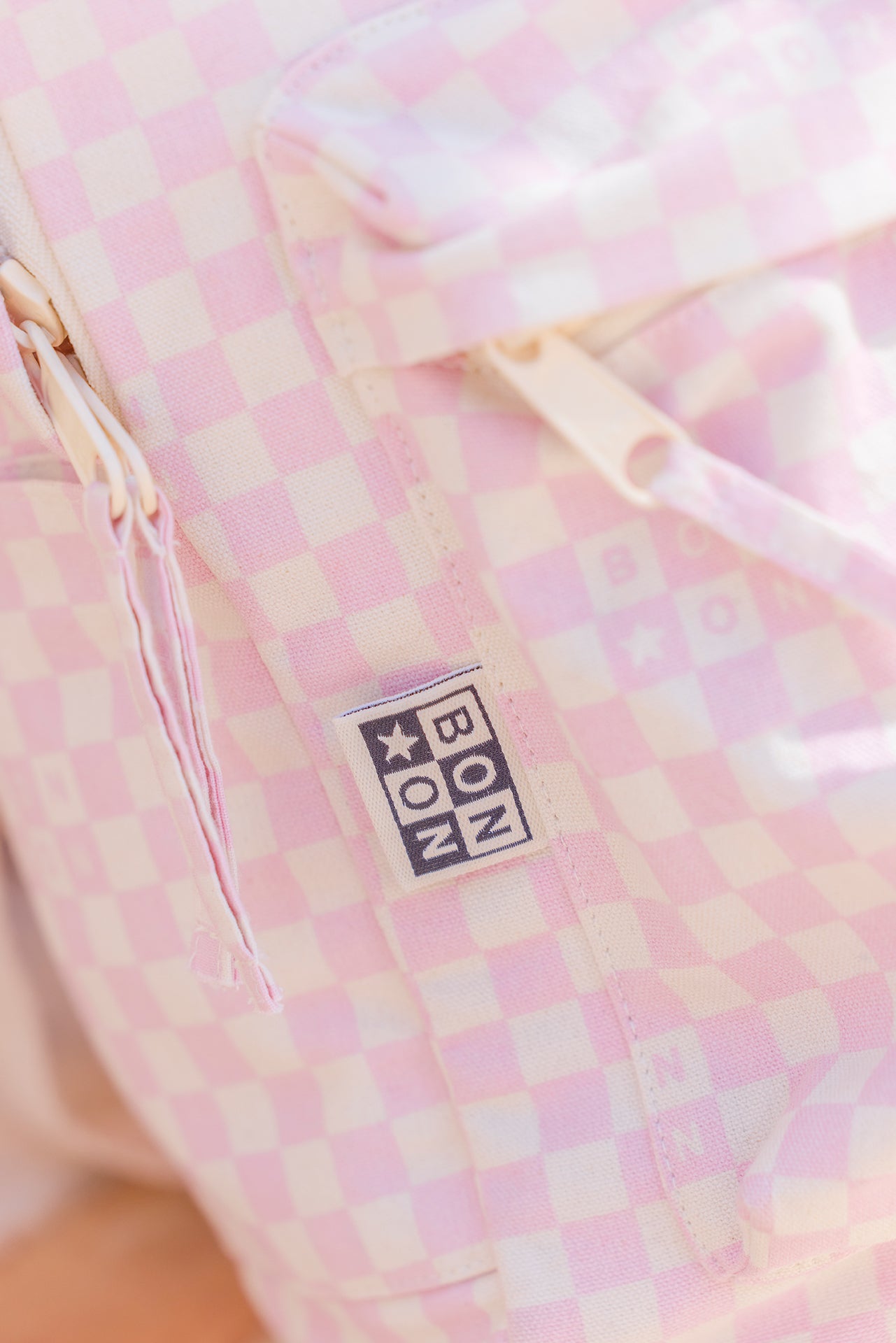 Sac à dos - Damier petit modèle rose clair