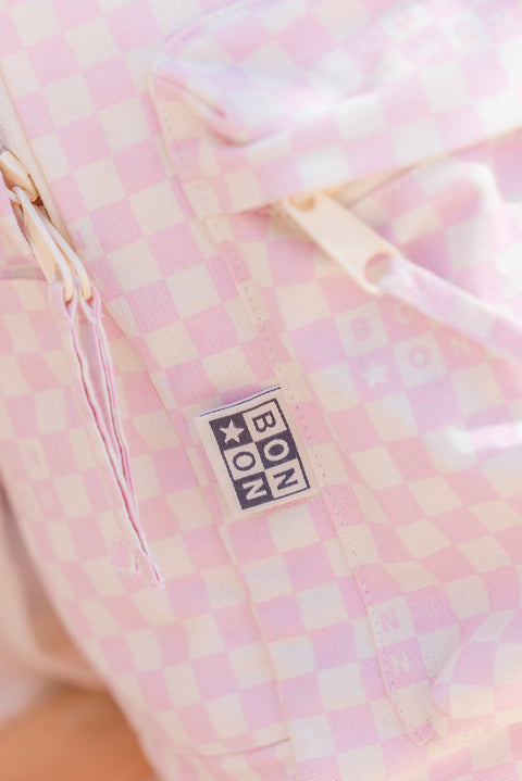 Sac à dos - Damier petit modèle rose clair - Image principale