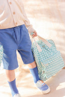 Backpack - Middle checkerboard Blue vintage