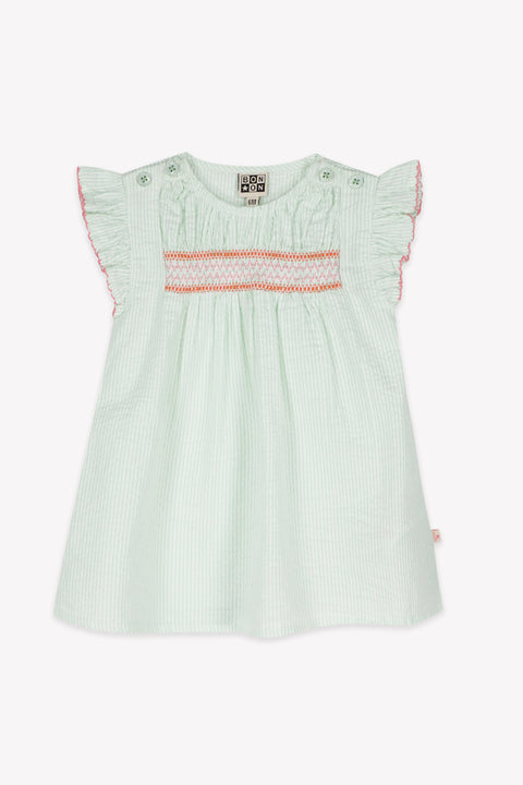 Robe - Louison rayures menthe à l'eau - Image principale