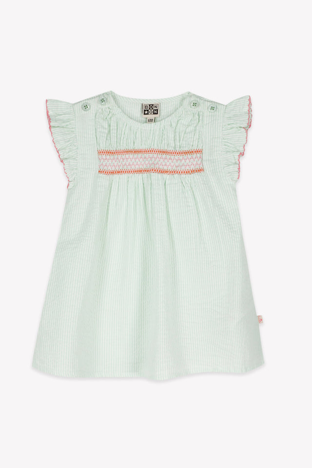 Robe - Louison rayures menthe à l'eau - Image principale