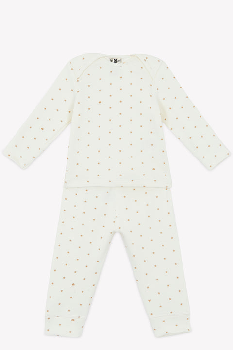 Pyjama 2 pièces - Ecru bonton étoiles - Image principale