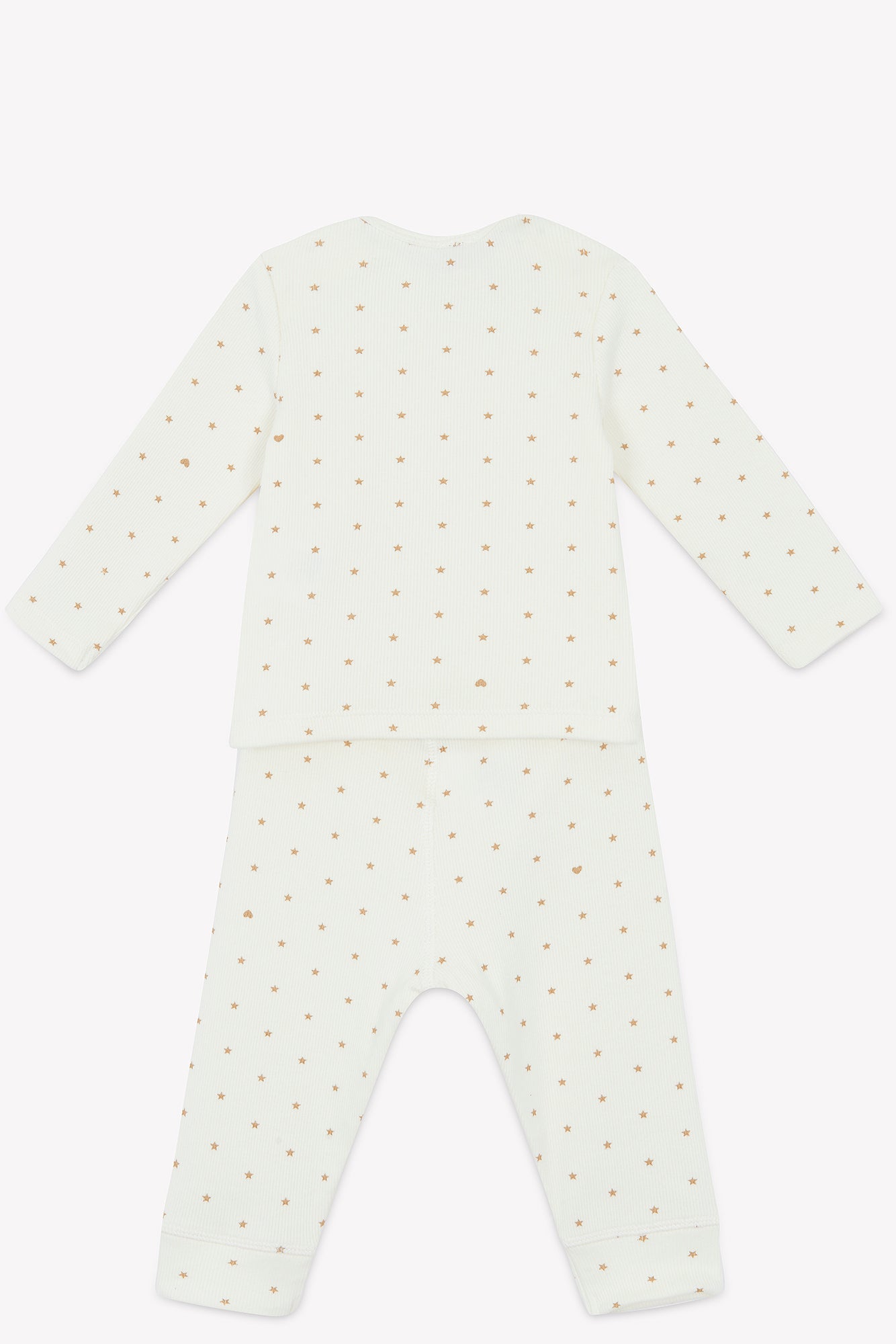 Pyjama 2 pièces - Ecru bonton étoiles